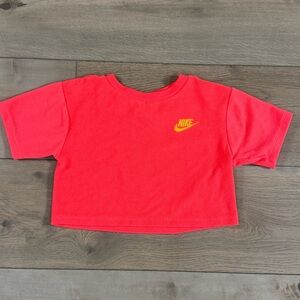 Nike Kids Pink Terry Tshirt cropped